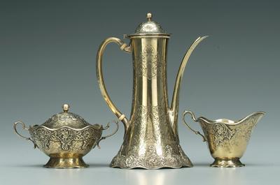 Gilt sterling Tiffany coffee