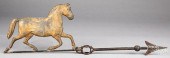 GILT TIN HORSE WEATHERVANE AND
