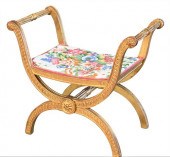 GILT UPHOLSTERED BENCHGilt Uph