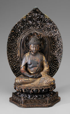 Gilt Wood Amida Buddha Japanese,