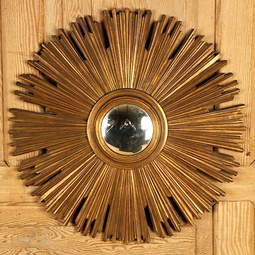 GILT WOOD CONVEX MIRROR MANNER LINE