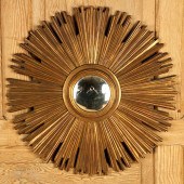 GILT WOOD CONVEX MIRROR MANNER