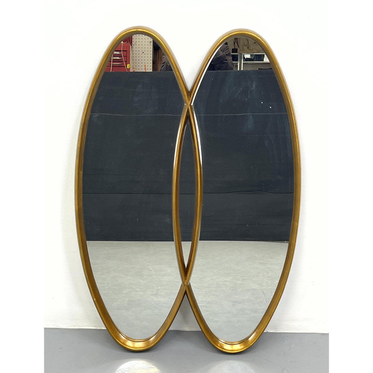 Gilt Wood Double Oval Framed Wall