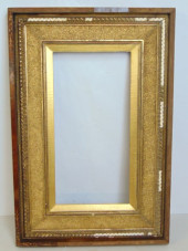 GILT WOOD FRAME, RABBET, BURL