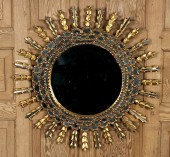 GILT WOOD STARBURST MIRROR MAN