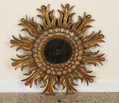 GILT WOOD SUNBURST MIRROR MANN