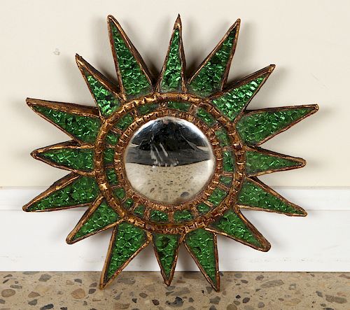 GILT WOOD SUNBURST MIRROR MANNER OF