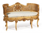 GILTWOOD AND CANE THREE-PIECE