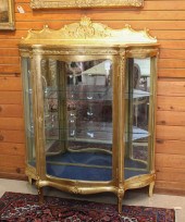 GILTWOOD AND CURVED GLASS CHIN