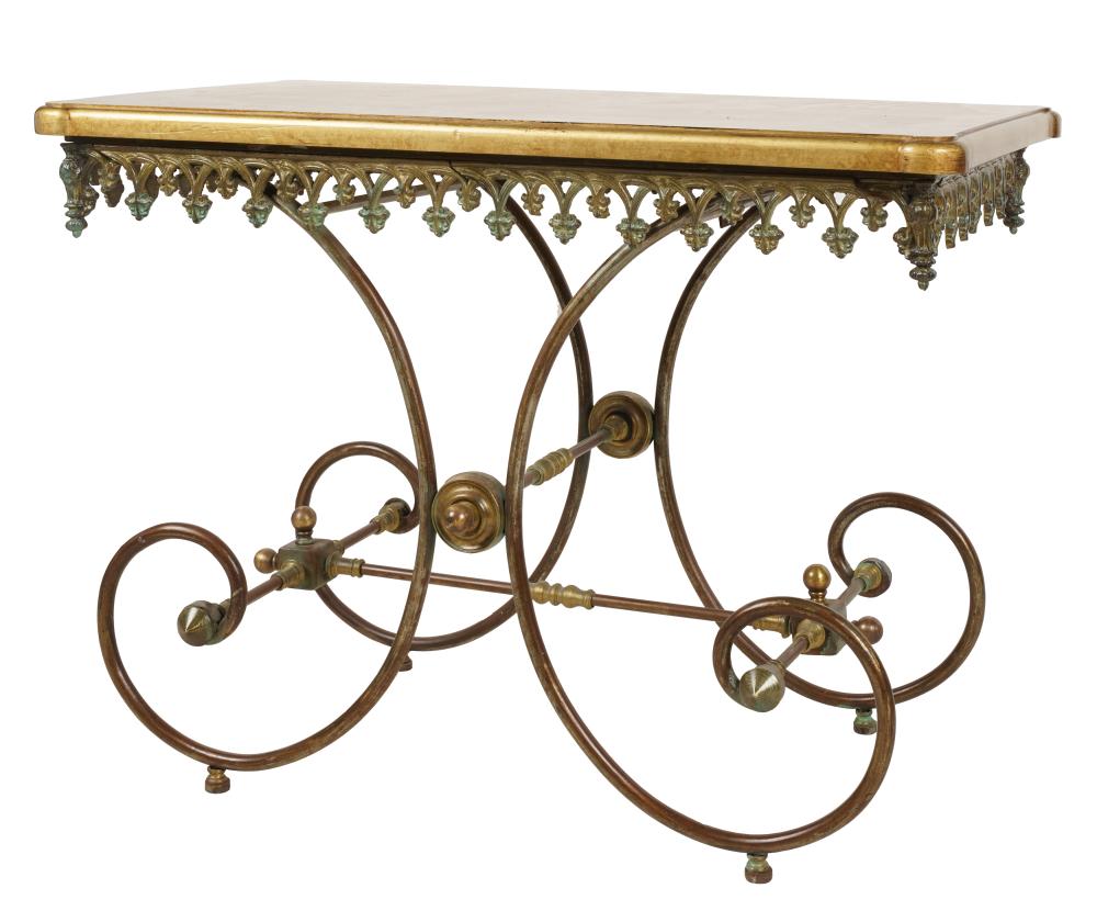 GILTWOOD AND PATINATED METAL PASTRY
