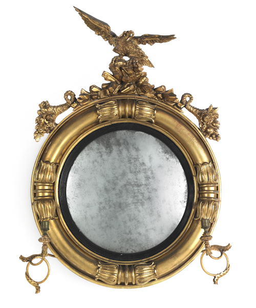 Giltwood convex mirror late 18th c.