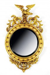 Giltwood convex mirror late 19