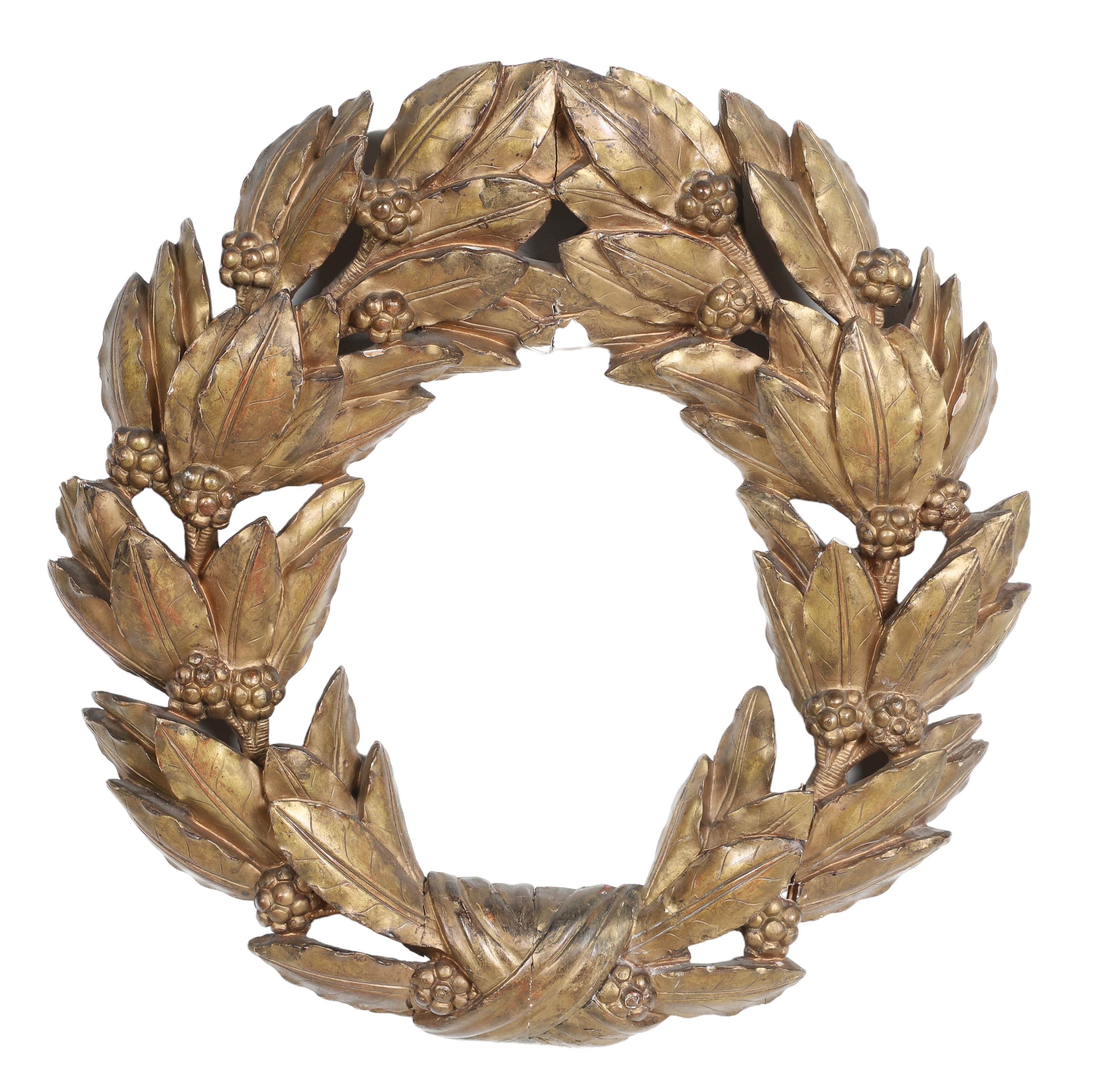 Giltwood gesso laurel wreath,