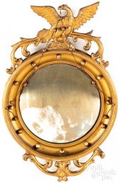 GILTWOOD GIRANDOLE MIRROR, CA.