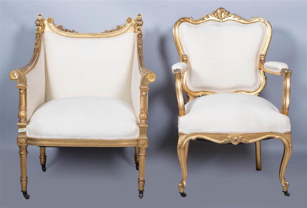 GILTWOOD LOUIS XVI STYLE BERGERE