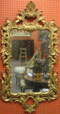 Giltwood Rococo Style Mirror.
