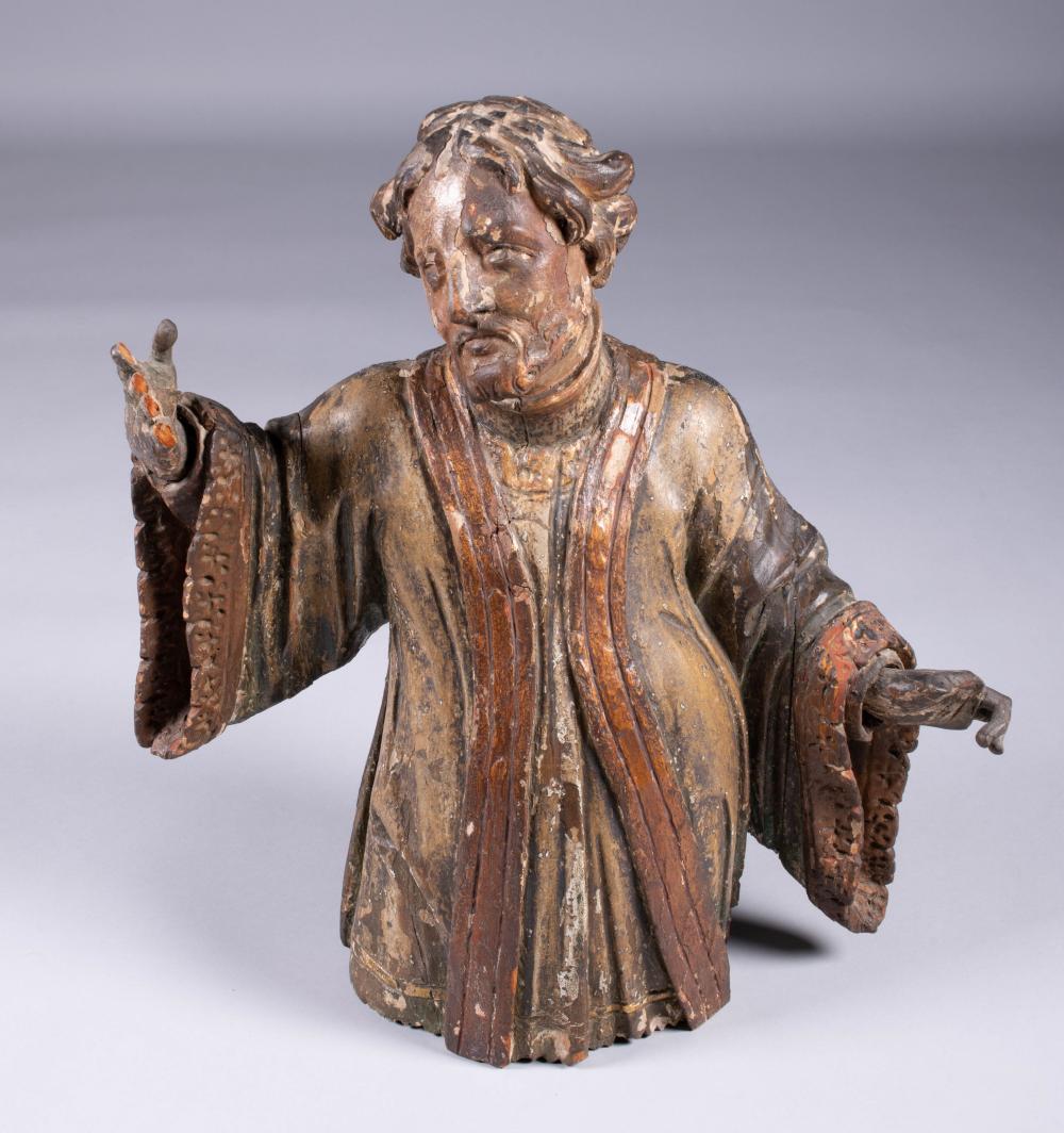GILTWOOD SAINT, PROBABLY ITALIAN,