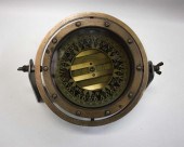 GIMBAL MOUNTED BRASS SHIPS COM