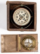 GIMBALED SHIPS COMPASS, 19TH C