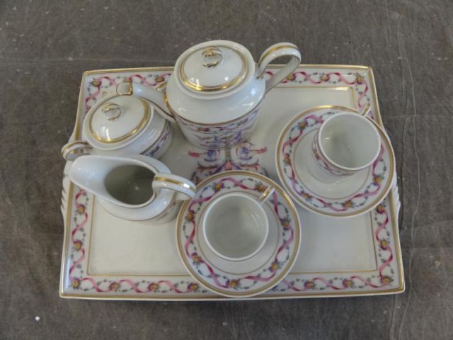 Ginori Porcelain Demitasse Set With