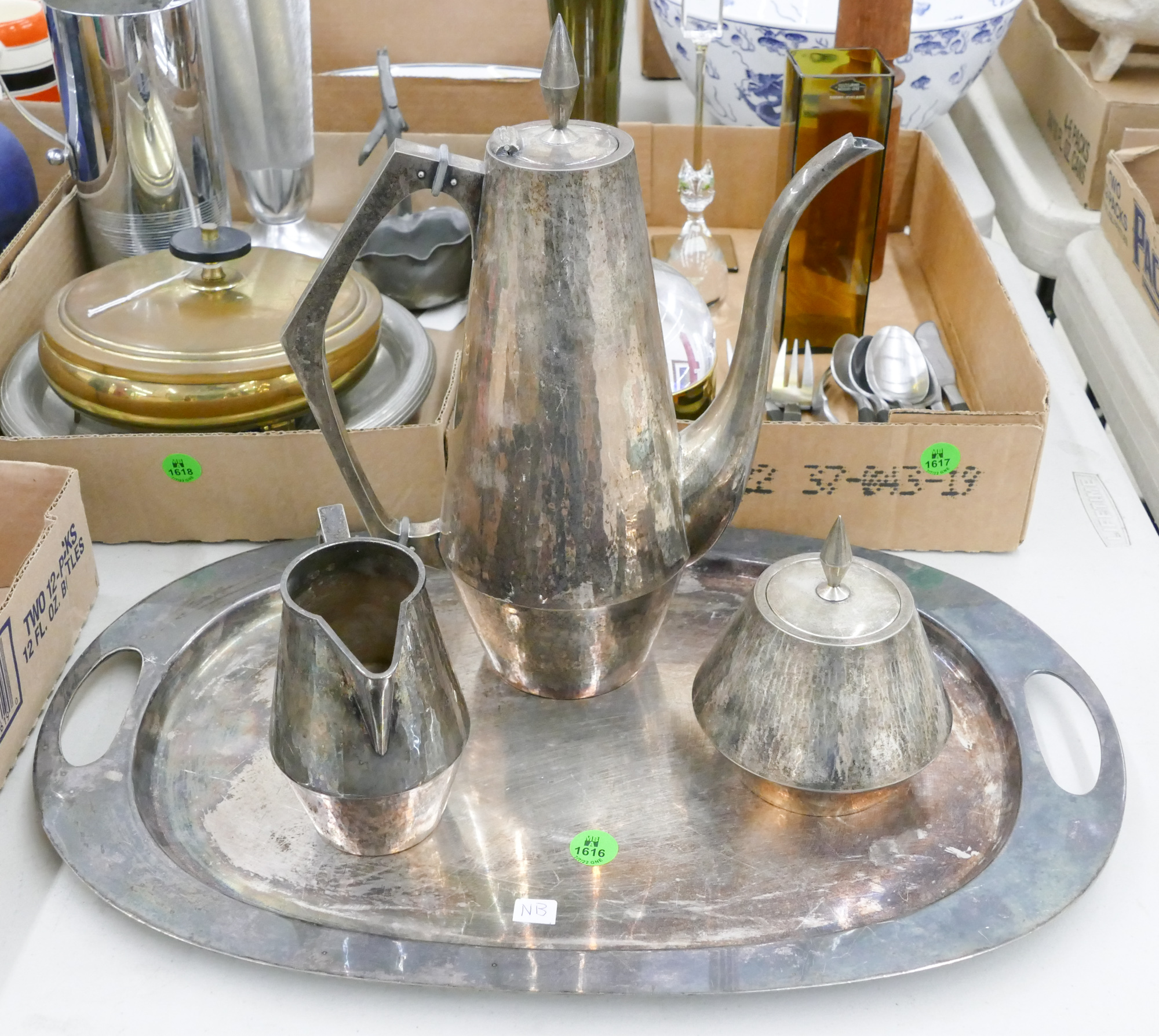 Gio Ponti 4pc Silverplated Tea