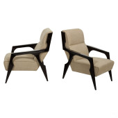 GIO PONTI STYLE WOOD UPHOLSTER