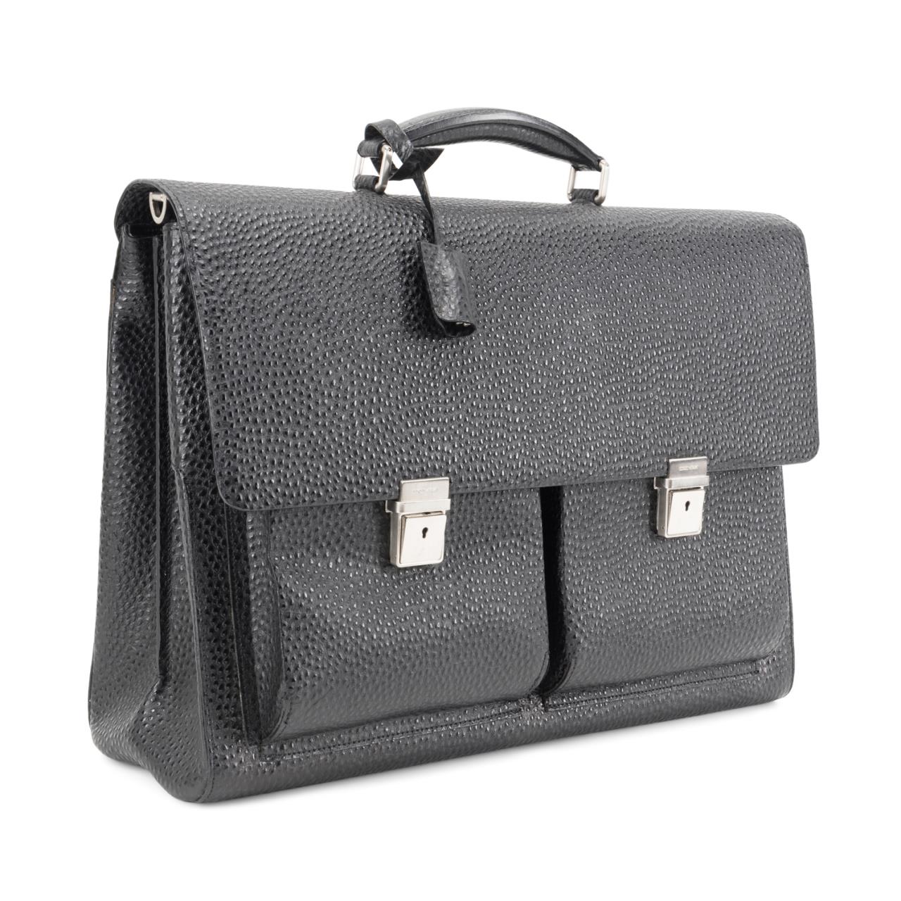 GIORGIO ARMANI BLACK PEBBLE LEATHER