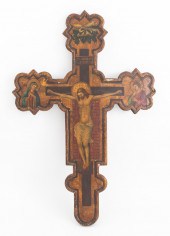 GIOTTO STYLE PAINTED CRUCIFIX,