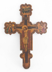GIOTTO STYLE PAINTED CRUCIFIX,