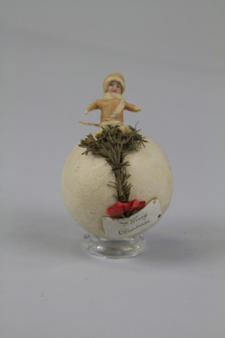 GIRL ON SNOWBALL CANDY CONTAINER