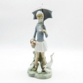 GIRL WITH UMBRELLA AND GEESE 1