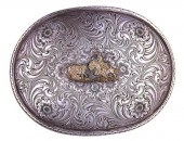 Gist silvered belt buckle plat