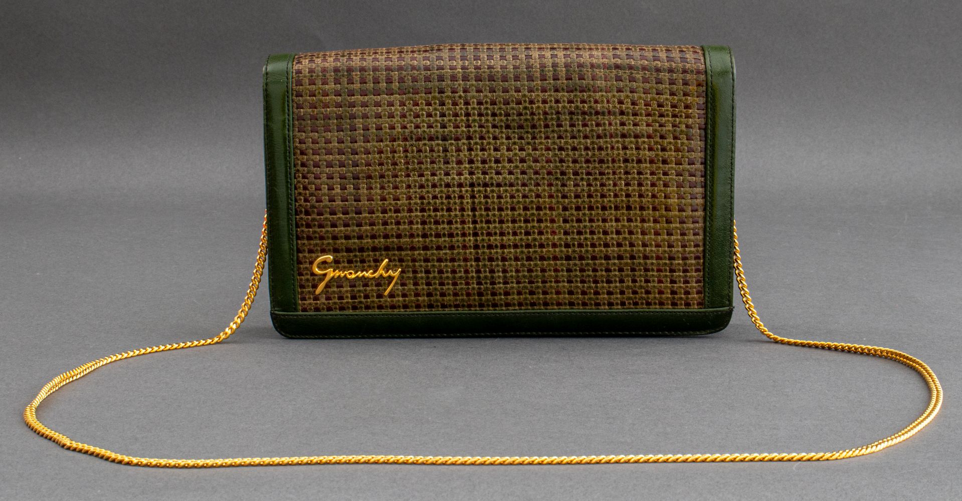 GIVENCHY OLIVE GREEN LEATHER