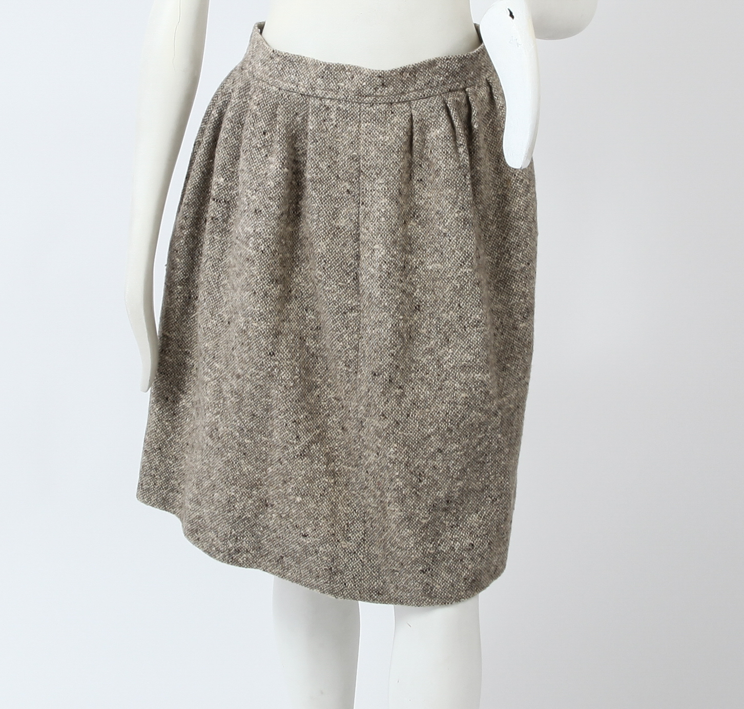 GIVENCHY TAN WOOL TWEED SKIRT