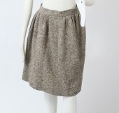 GIVENCHY TAN WOOL TWEED SKIRT