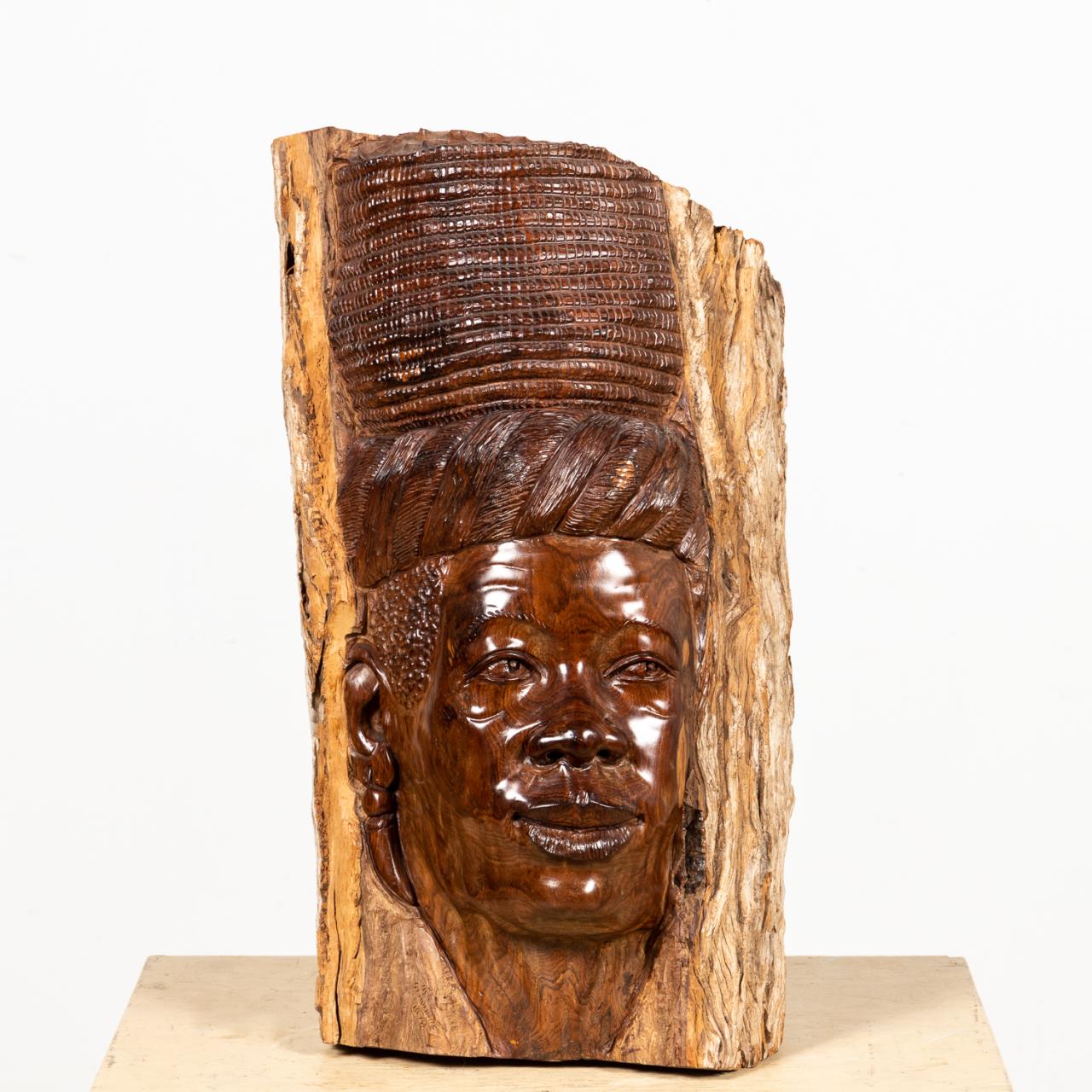 GLADMORE REZA, WOOD SCULPTURE, GIRL
