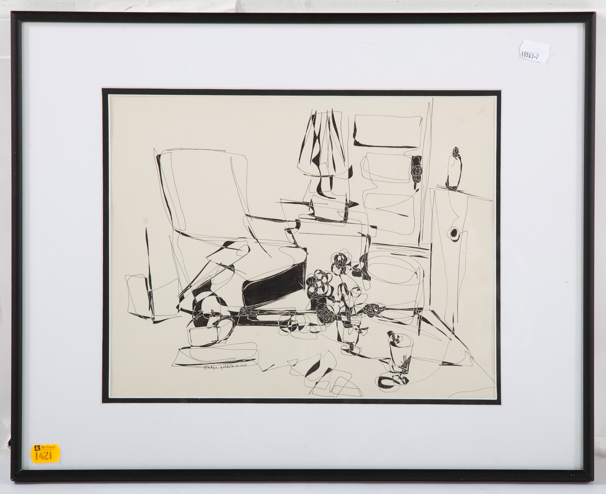 GLADYS GOLDSTEIN. INTERIOR, PEN AND