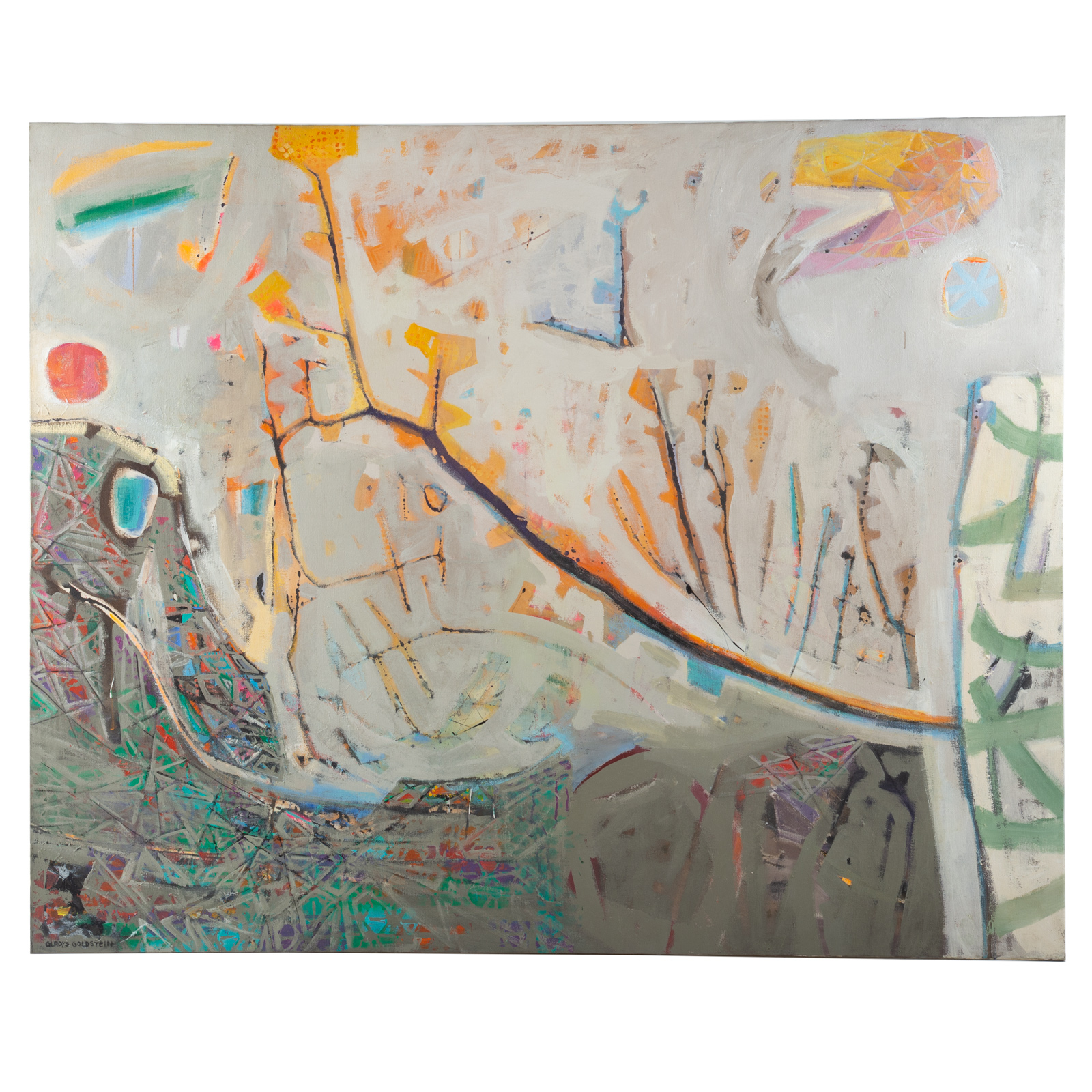 GLADYS GOLDSTEIN. "JEWEL TREE," OIL