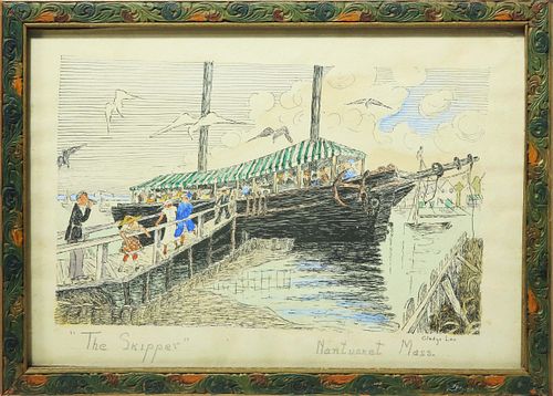 GLADYS LEE COLORED ETCHING "THE OLD