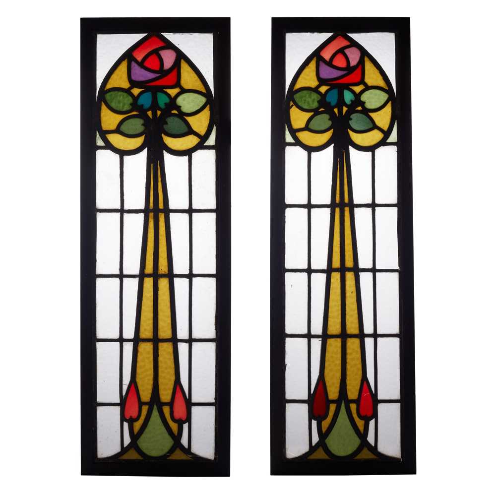 GLASGOW SCHOOL PAIR OF STAINED