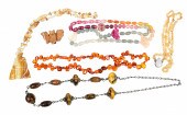 Glass, amber and stone jewelry