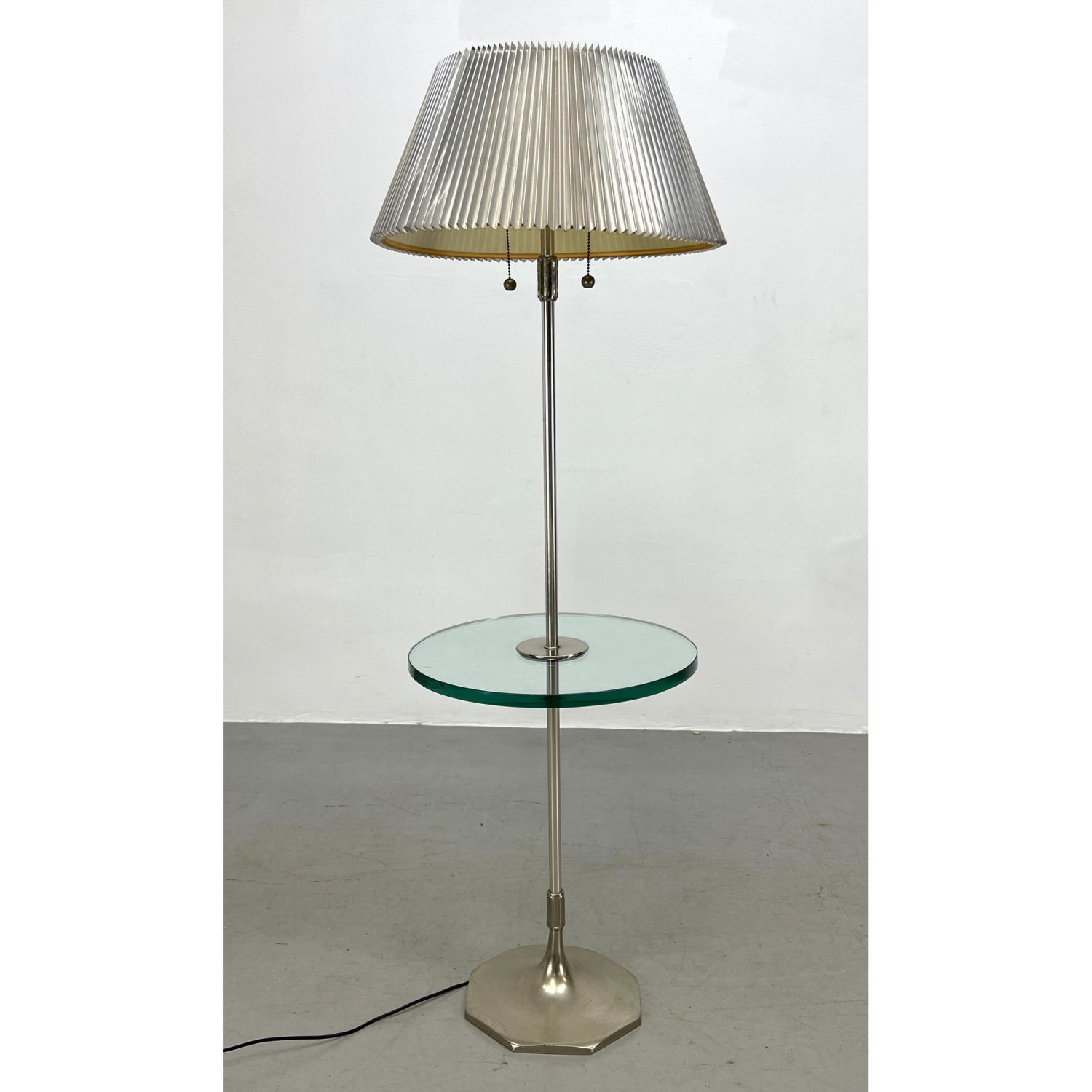 Glass and Chrome Lamp Table.