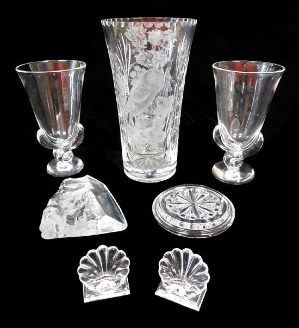 GLASS: BACCARAT, STEUBEN, ETC.,
