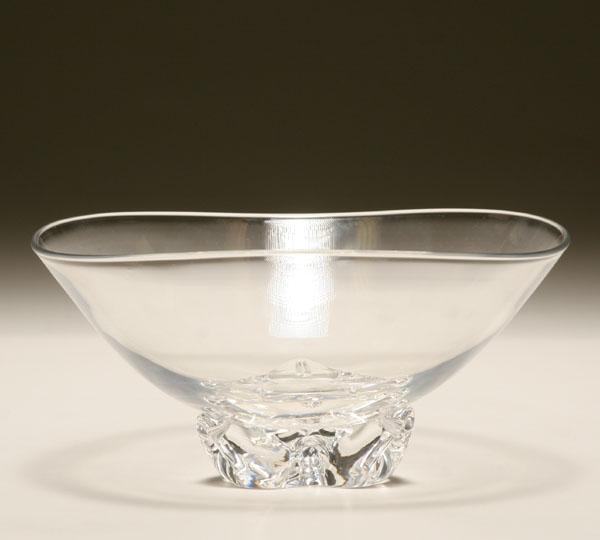Glass bowl; Steuben mfg. with
