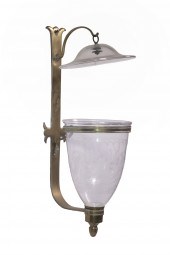 GLASS & BRASS CANDLE SCONCE Re