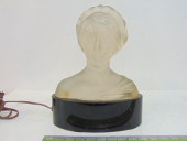 GLASS BUST OF A WOMAN, SIGNED