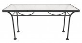 GLASS & CAST IRON OUTDOOR TABL