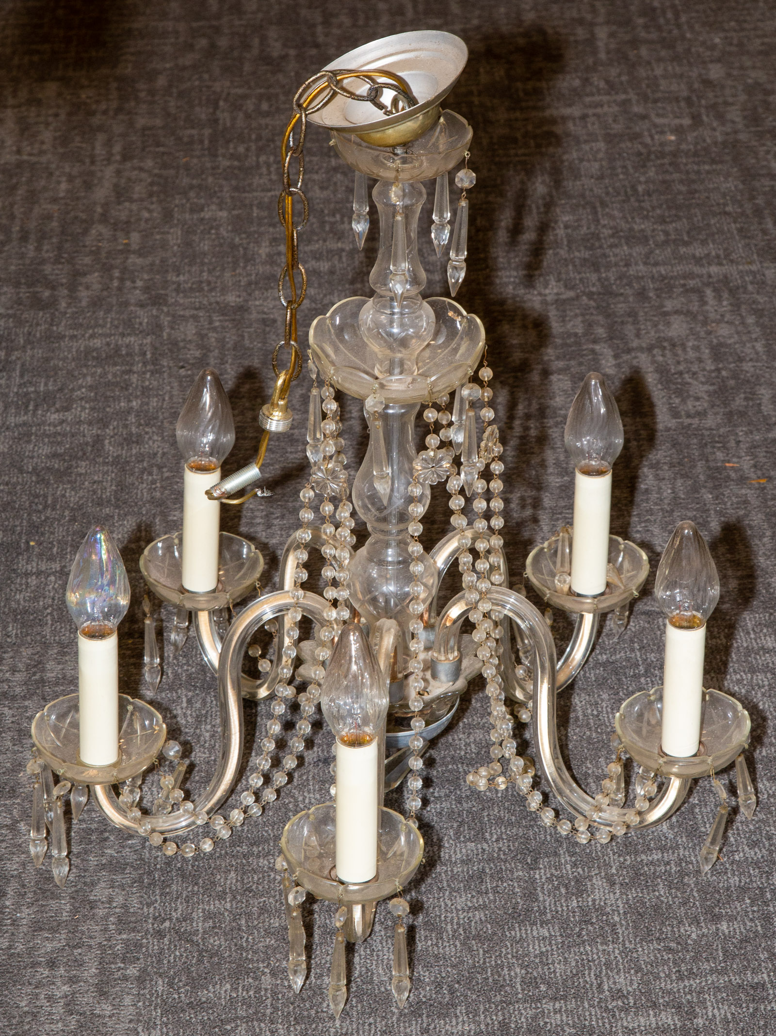 GLASS CHANDELIER .