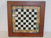 GLASS CHESS BOARD WITH BORDER