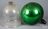 GLASS CLOCHE, 13" H., ETC.Glas